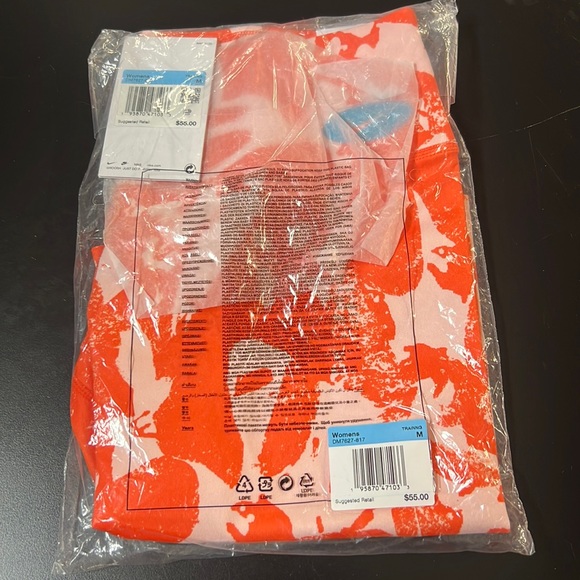 New Nike Women's One Luxe Icon Clash Training Bike Shorts Orange small - Picture 2 of 12